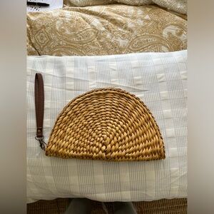 Half moon shaped raffia wristlet purse 3am Forever